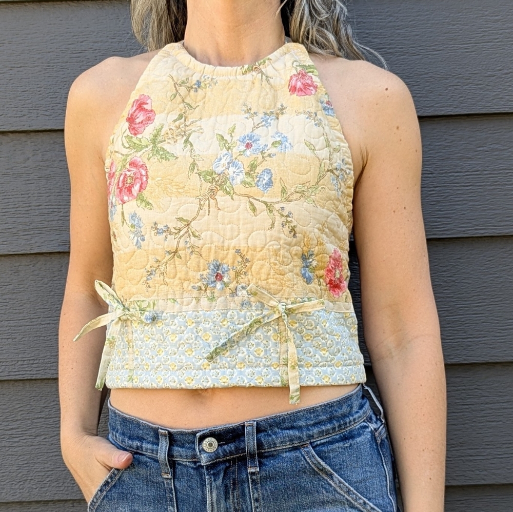 1 of 1 vintage QUILT HALTER TOP handmade S